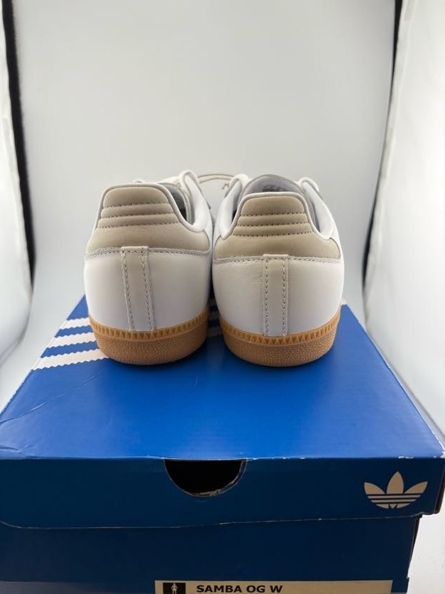 TRIED ON Adidas Samba OG ‘White Silver’ JI2725 Size 7w WITH BOX