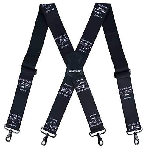 Men’s Suspender 1.5/2 Inch Wide Suspenders Full Elastic X 2 inch Classic Car
