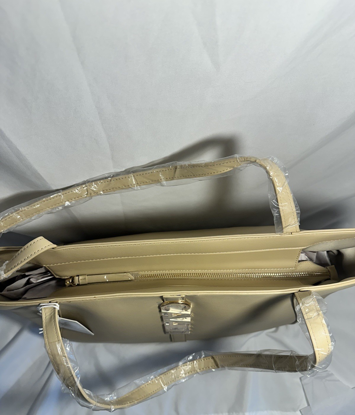 Cavalli Class Large Tote, Almond Buff Solid Logo, Gold Hardware, Double Handles