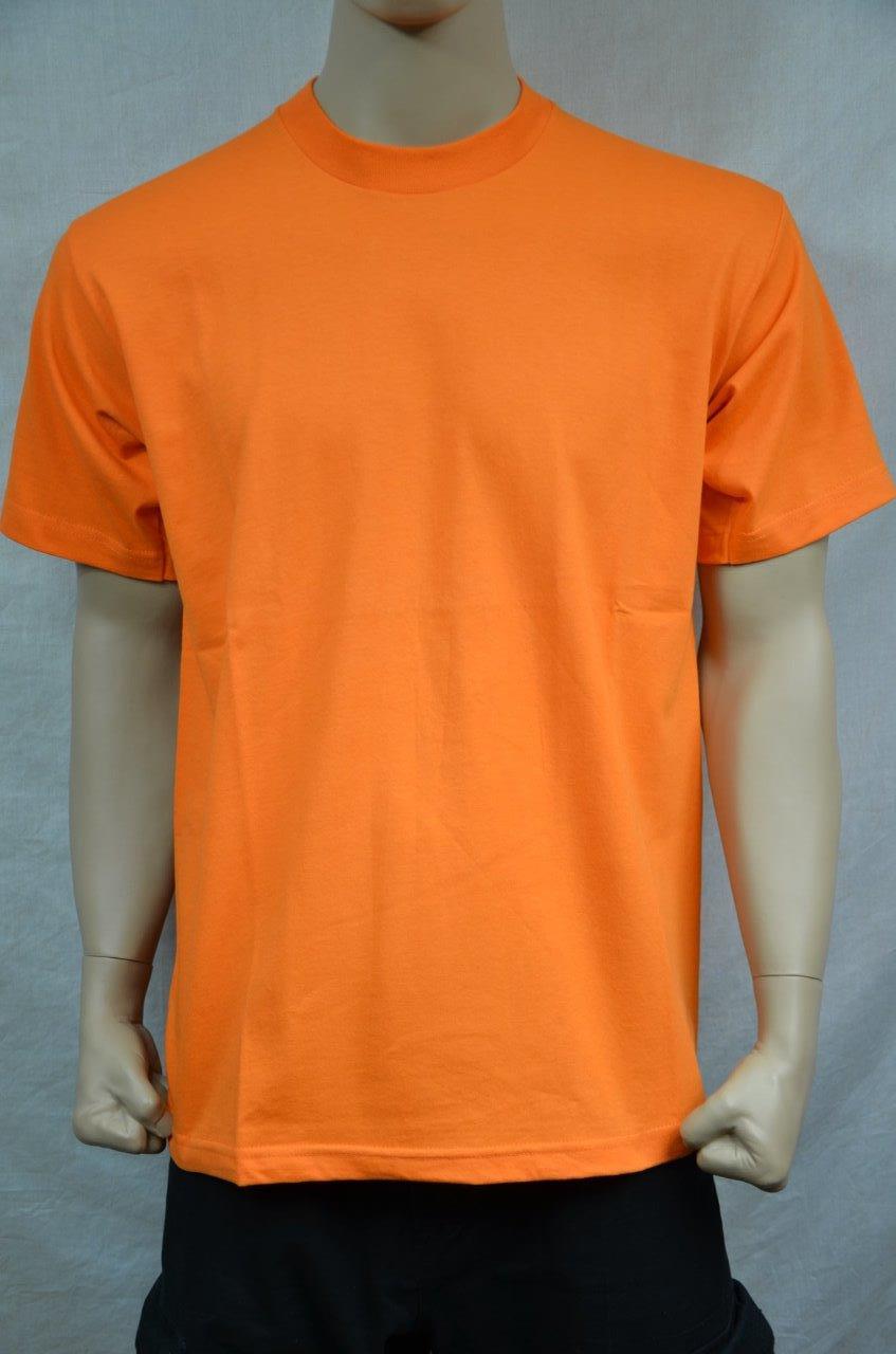 6 NEW PRO5 SUPER HEAVY WEIGHT T-SHIRT ORANGE TEE PLAIN BLANK COTTON S-7XL