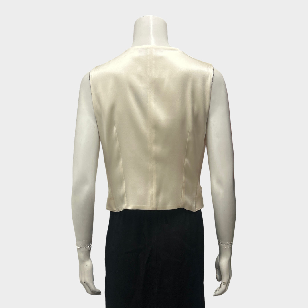 Dolce & Gabbana Cream Wool and Silk Waist Coat Top, size UK14