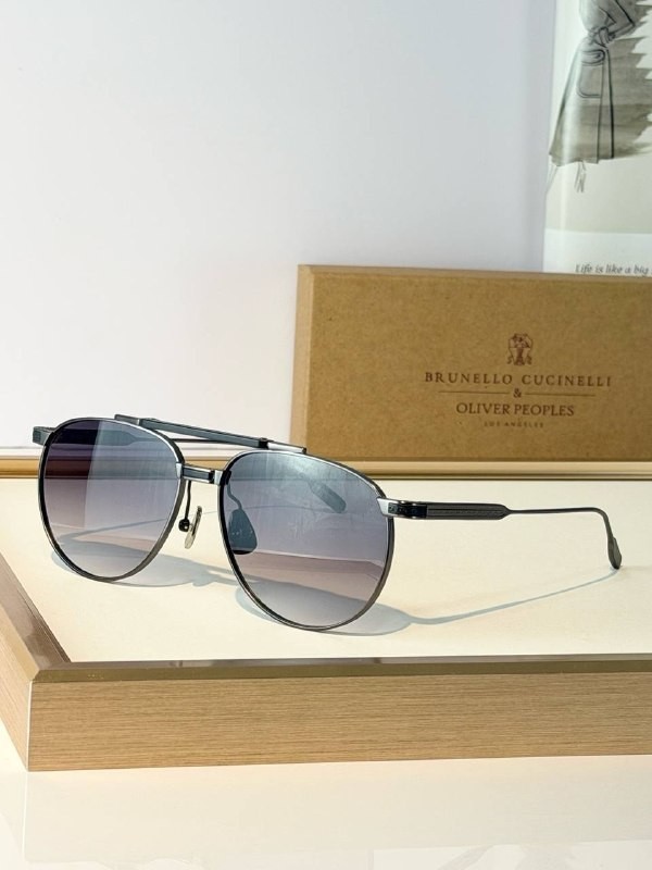 Brunello Cucinelli Oliver Peoples BC2010ST Aviator Sunglasses Gray Gradient