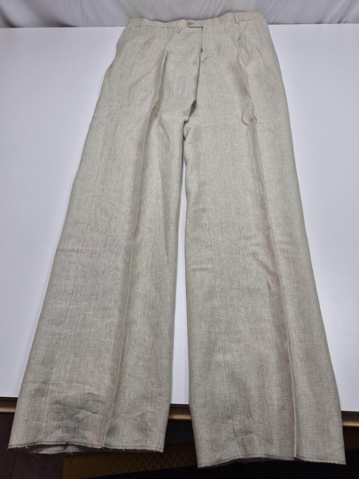 Haspel Suit Mens 44 Long Beige 100% Linen Memphis 2 Piece 38×36 Classic Fit NWT