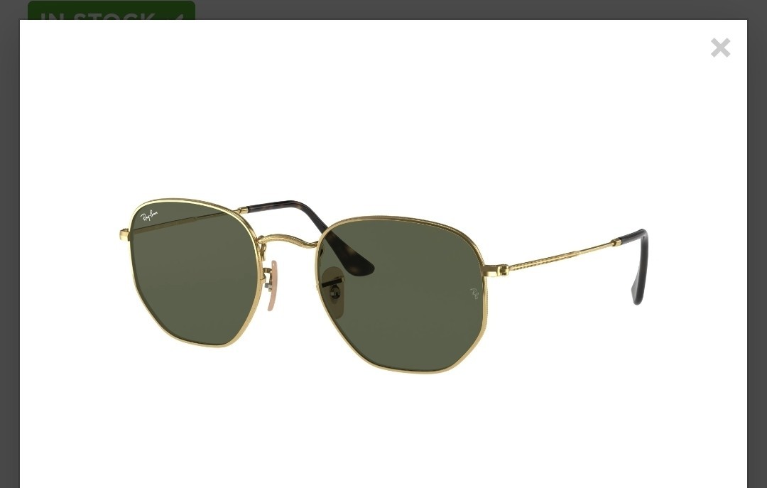 Ray-Ban RB3548N 001/30 51-21 Hexagonal Sunglasses – Gold/Silver Flash