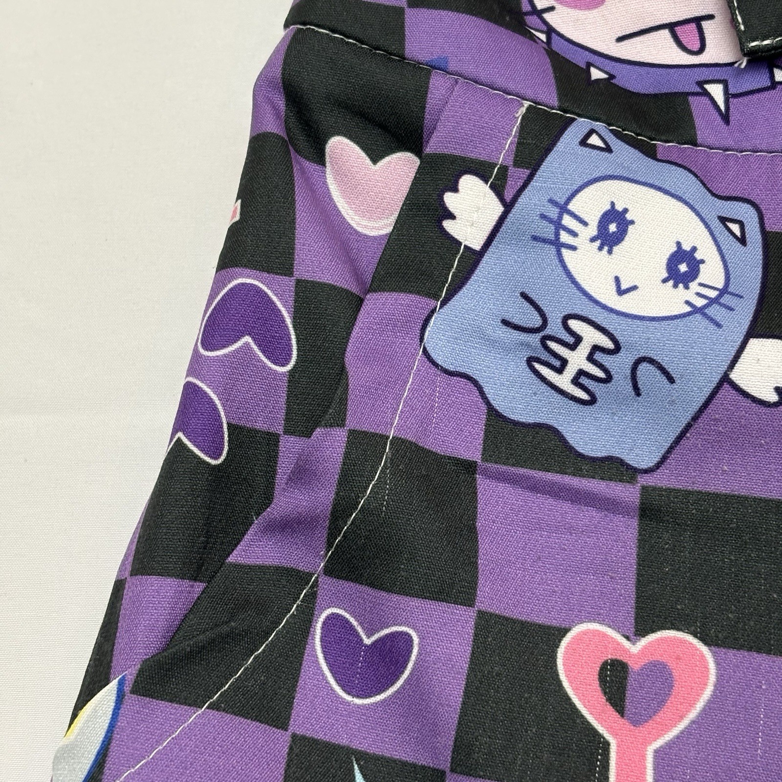 Romwe Anime Cartoon Print Checkerboard Pinafore Romper Size Small