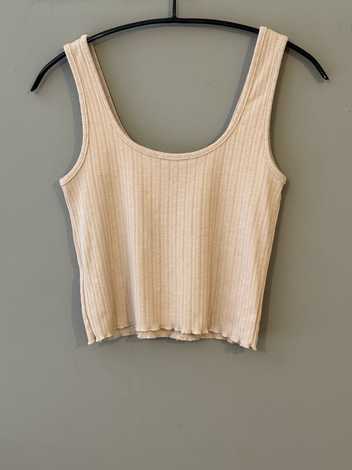 Primark Beige Pink Ribbed Crop Top Size S New Without Tags Casual Top