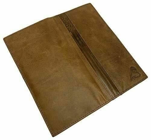Genuine Leather Long Bifold Checkbook Cover Wallet Multi Card Pocket Holder USA