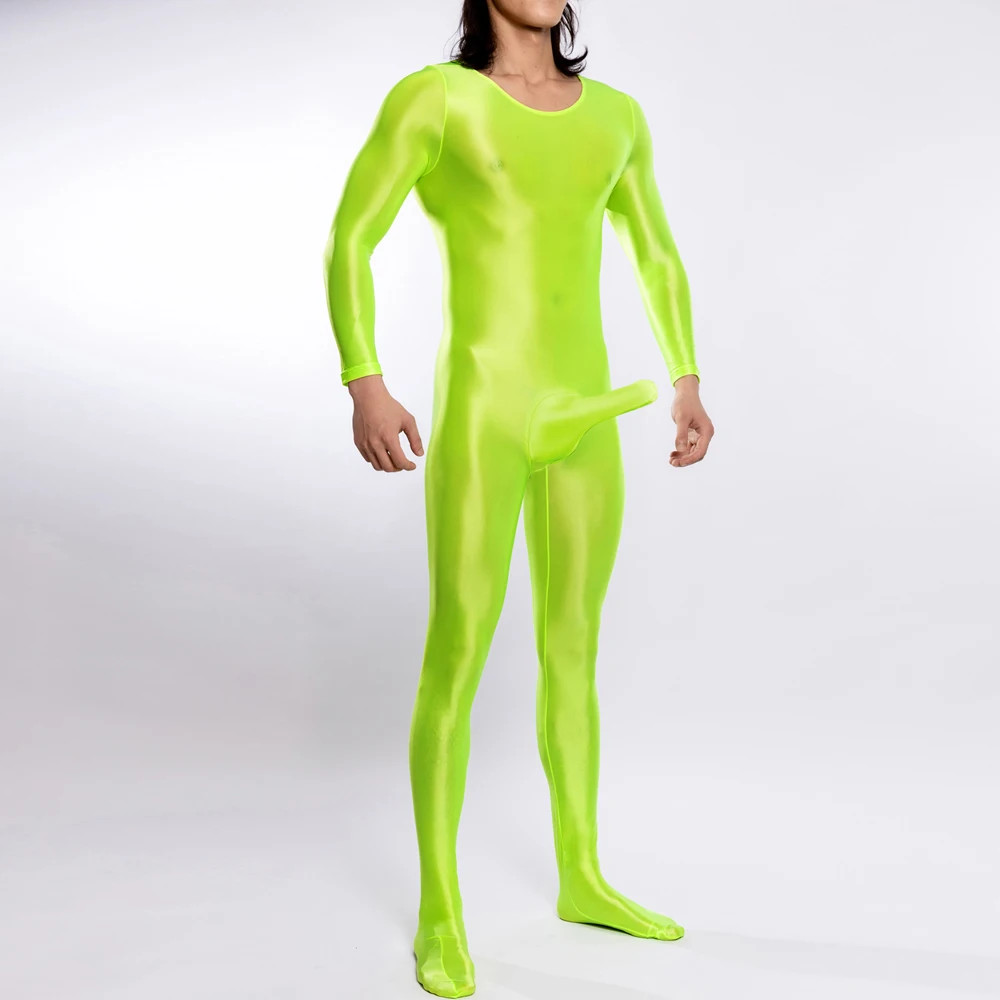 Bodysuit Shiny Oil Glossy Body Stocking Sheath Tights Night Club Wear Jumpsuits
