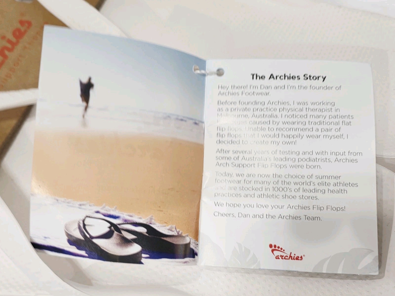 Archies Arch Support Thong WHITE LEATHER Flip Flops Sandal Men 8 Women 9 New