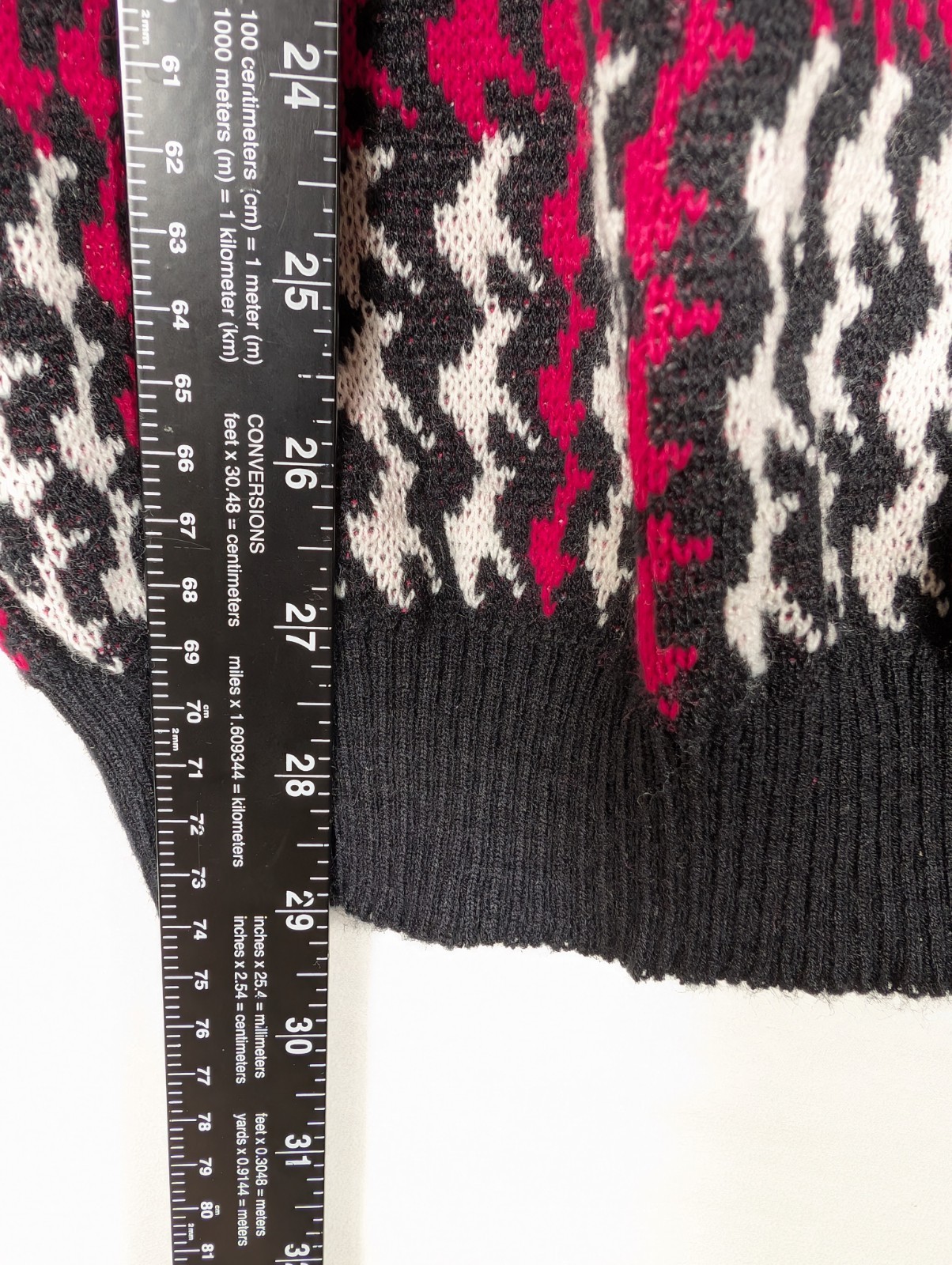 VTG Euro Flash Sweater OSFA Geometric Knit Retro 80s 90s Made In Hungary Cosby