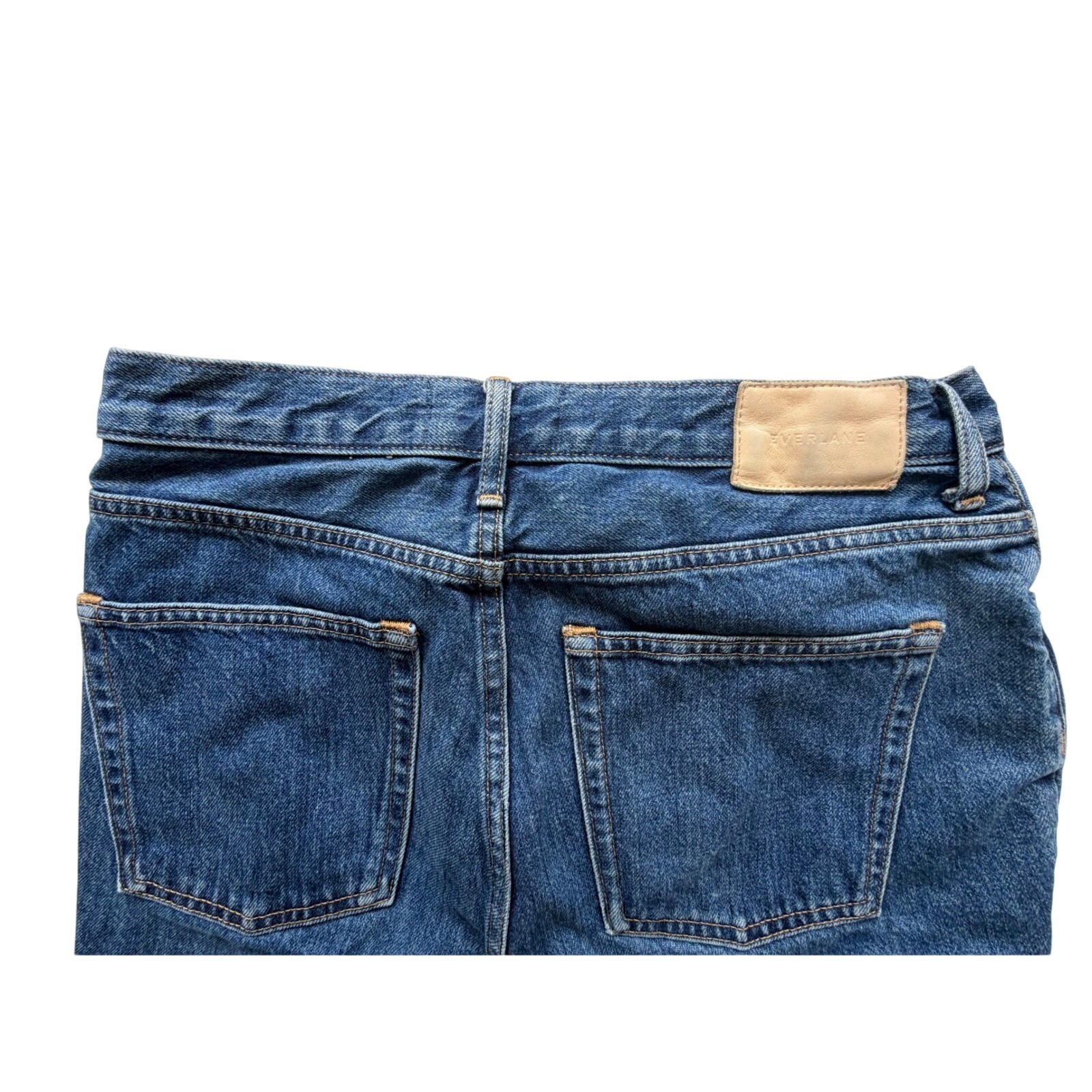 Everlane The Cheeky Jean Blue Denim High Rise Button Fly Straight Leg Jeans 28