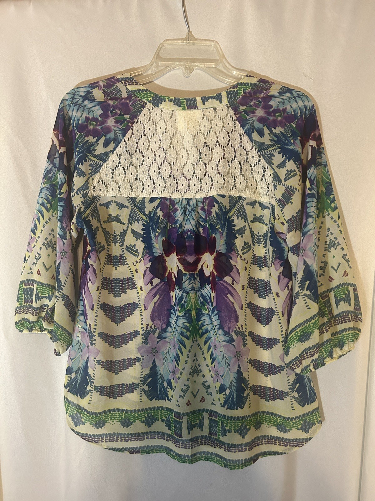 Fig and Flower Womens Long Sleeves Top Shirt Blouse Multicolor Size PM