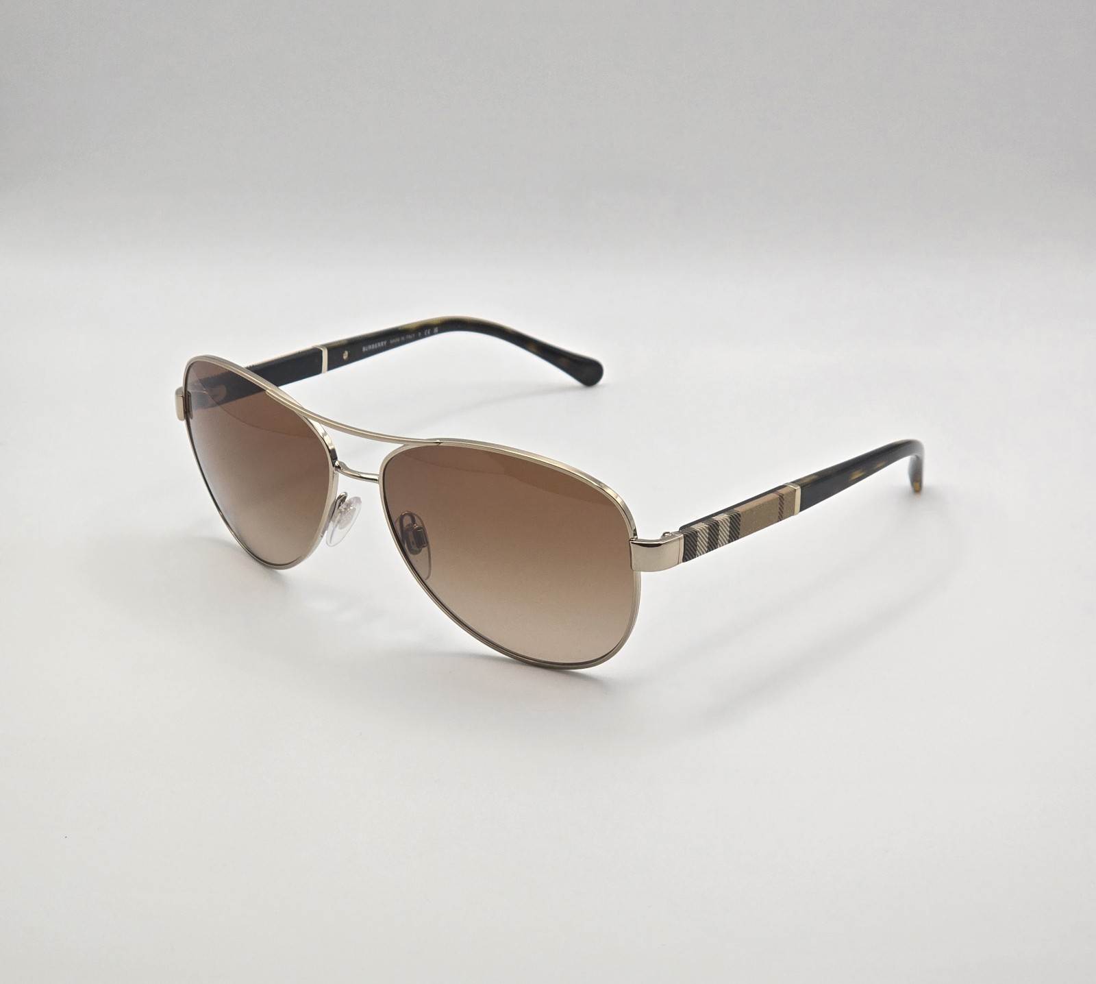 Burberry BE3080 1145/13 Light Gold /Brown Gradient Lenses 59mm Sunglasses