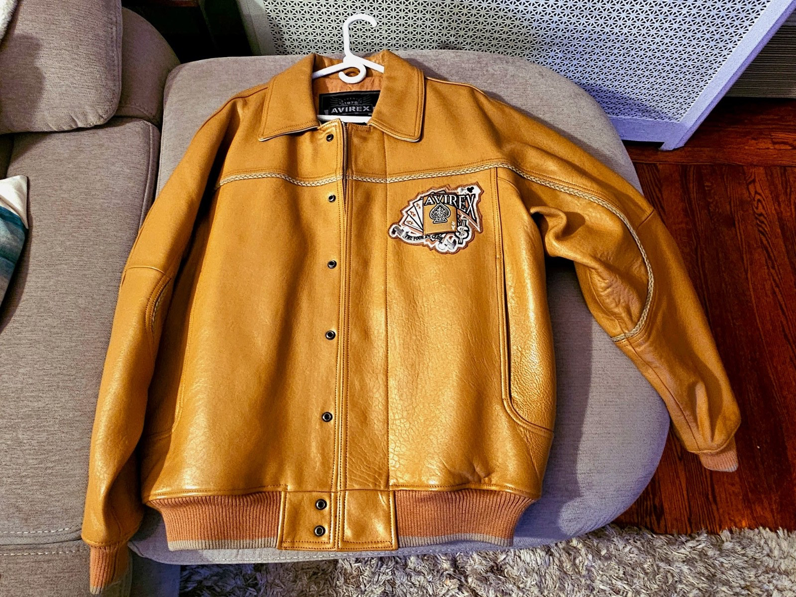 Vintage AVIREX “Four Aces” Kings Casino Men’s Leather Jacket, Size M