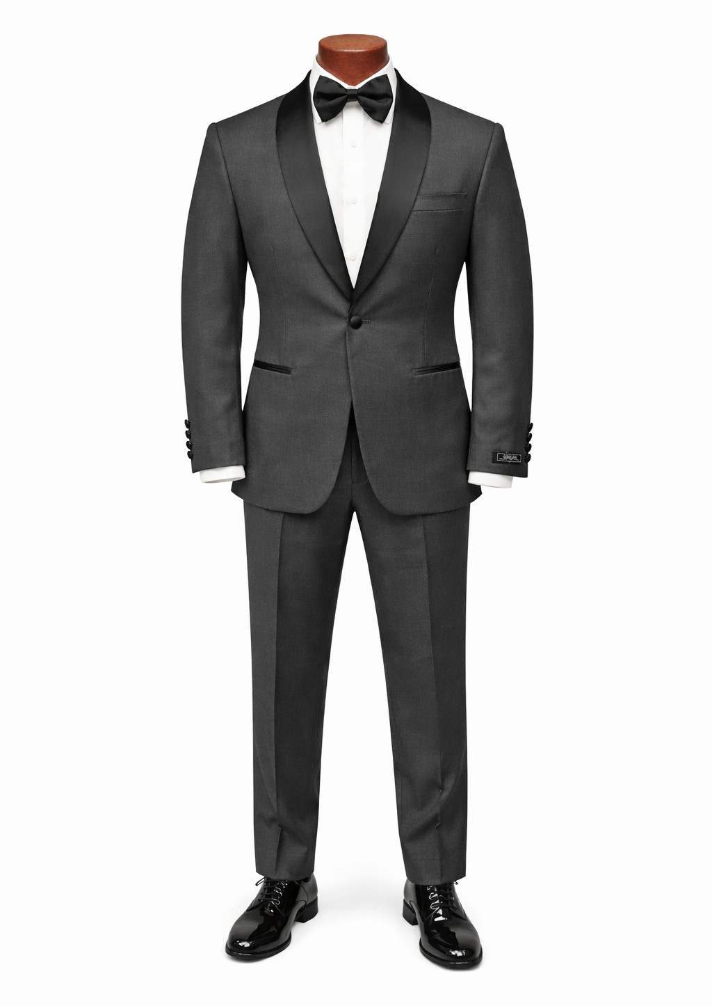 Couture 1910 Men’s Charcoal Grey Shawl Lapel Tuxedo with Pants 36R 30W Slim Fit