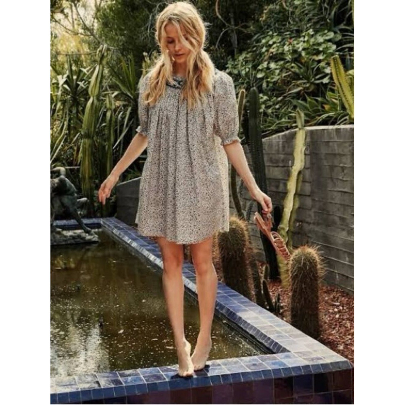 Doen Odessa Dress blue champignon floral