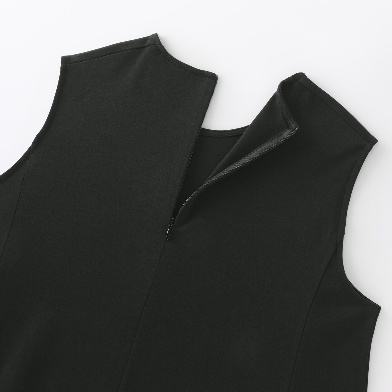 MUJI Womens 100% Organic Cotton Cool Touch Sleeveless Dress Black FedEx