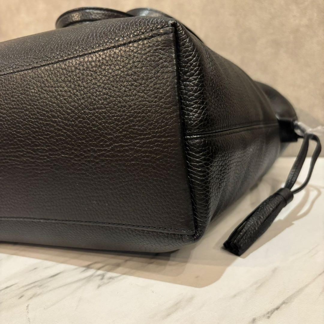 Excellent Condition COACH Andy Tote Shoulder Bag CA200 Leather Black