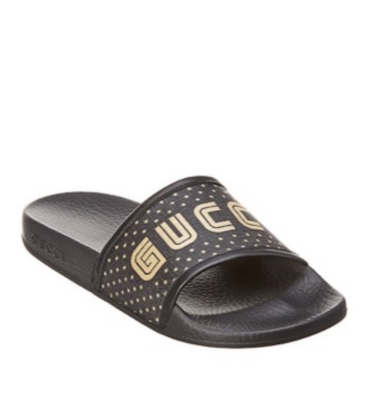 NEW GUCCI LIMITED EDITION SEGA Slides Gold/Black – (Size 8)