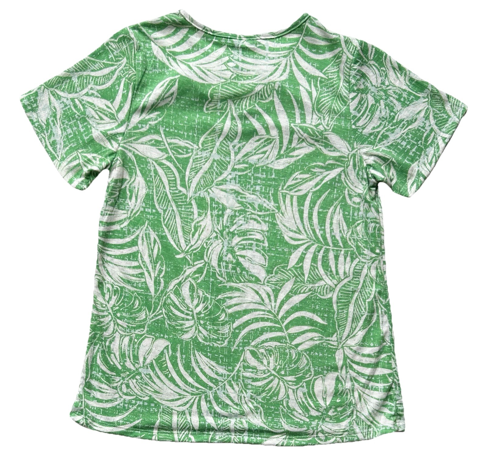 WRAPPER Green/White Leaves Short Sleeve Pullover Top~Women’s S~NWT~SO CUTE!