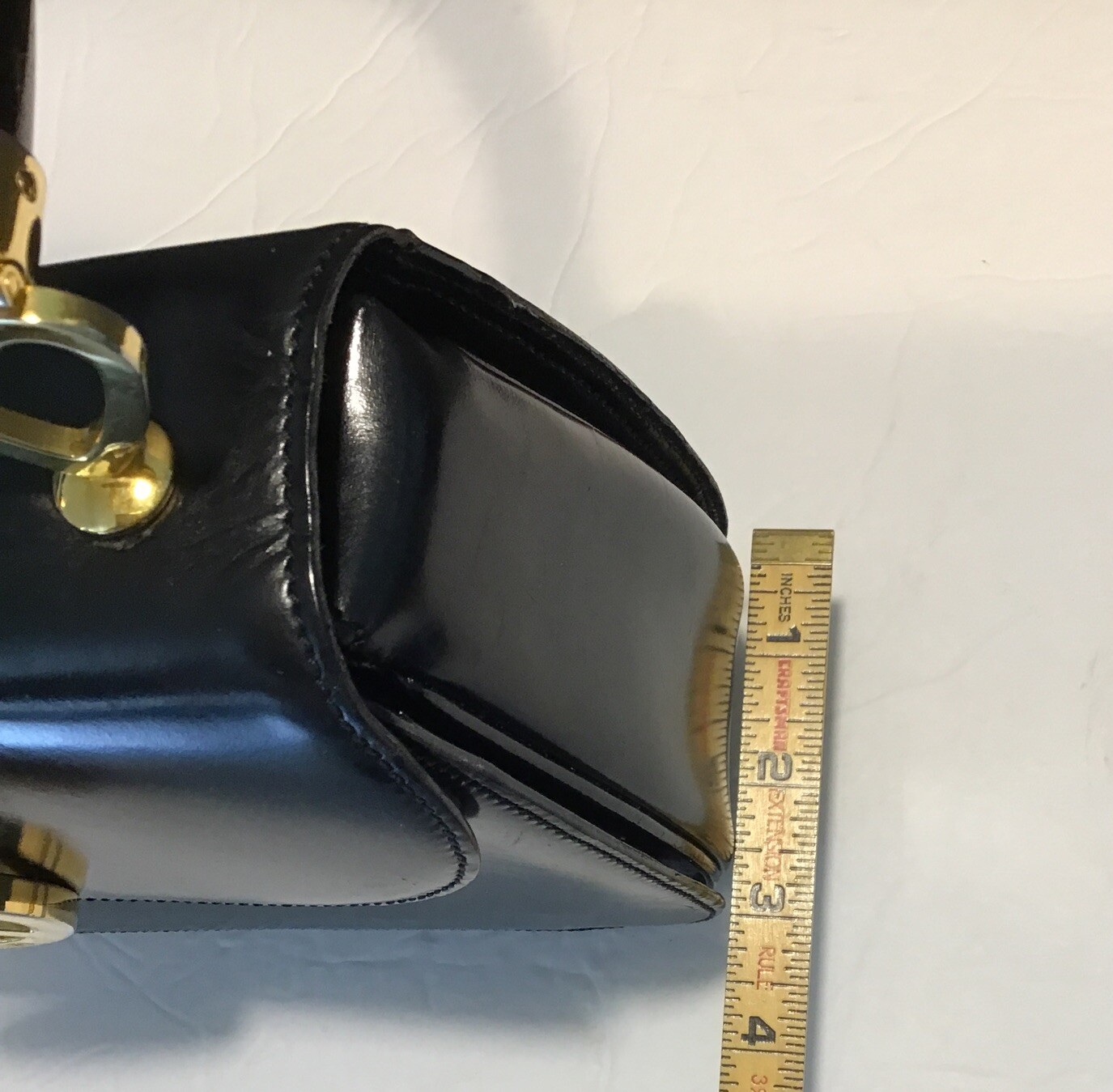 RARE 1990’s VTG. MOSCHINO / REDWALL LOVE & PEACE Black Patent Leather Handbag