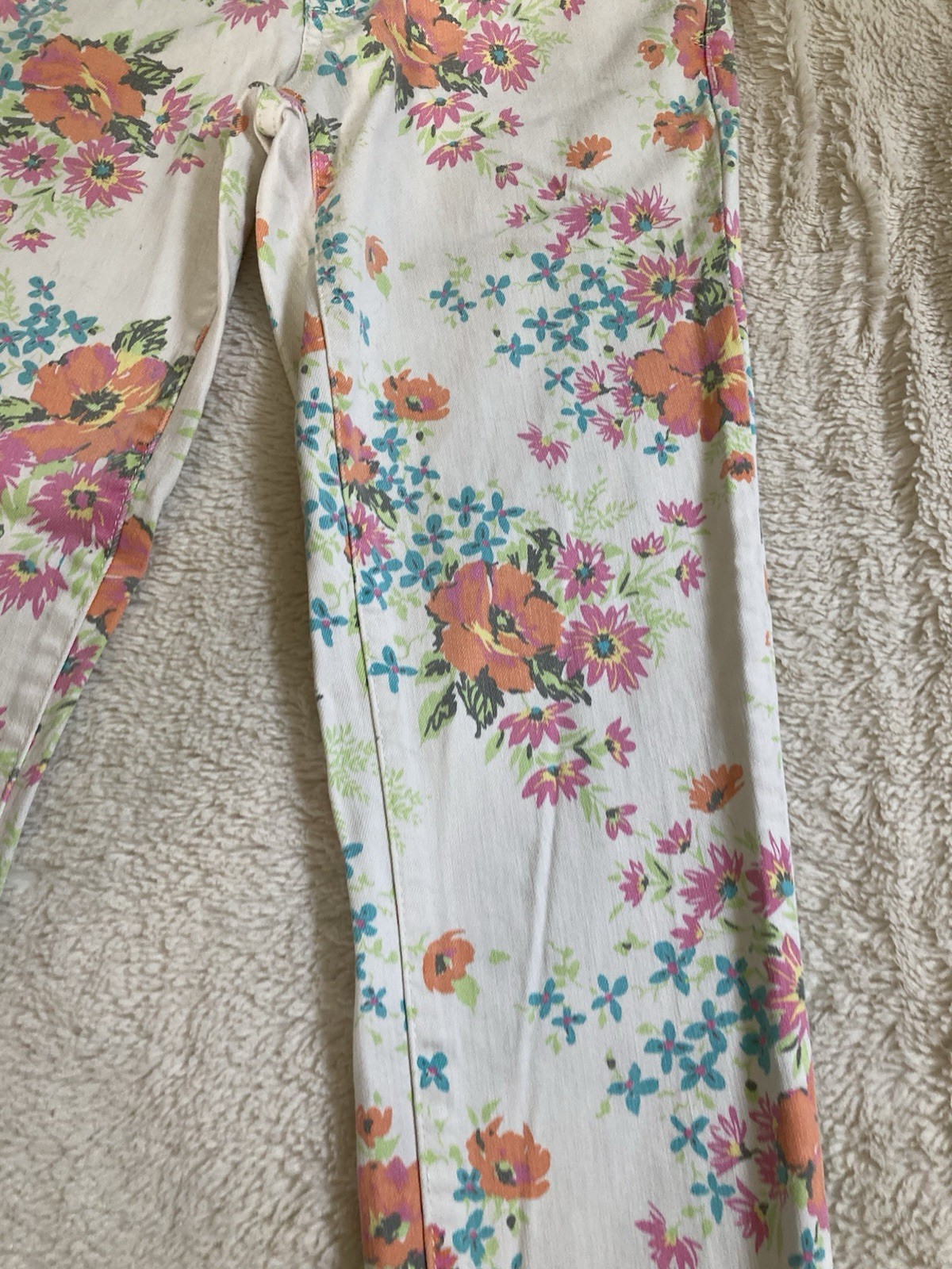 Aéropostale Y2K Floral Skinny Denim Ashley Jeans White Women’s 5-Pocket Reg