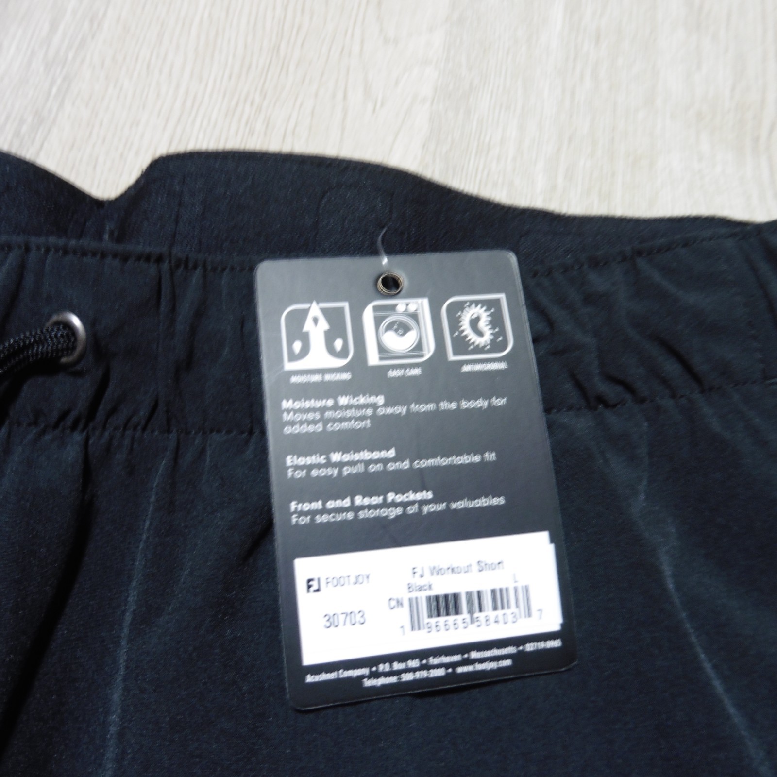 FOOTJOY Mens M L XL 2XL SHORTS BLACK GOLF WORKOUT TRAINING 8″ POLYESTER SPANDEX