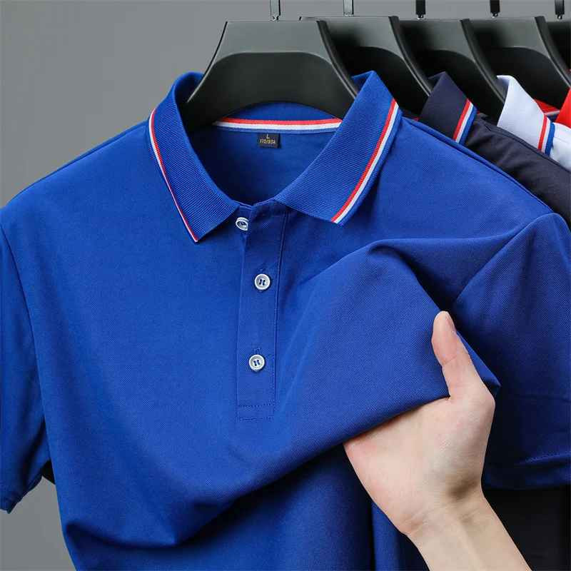 Men’s Solid Polo Shirt Breathable Summer Beach Business Casual Tee Tshirt Gift