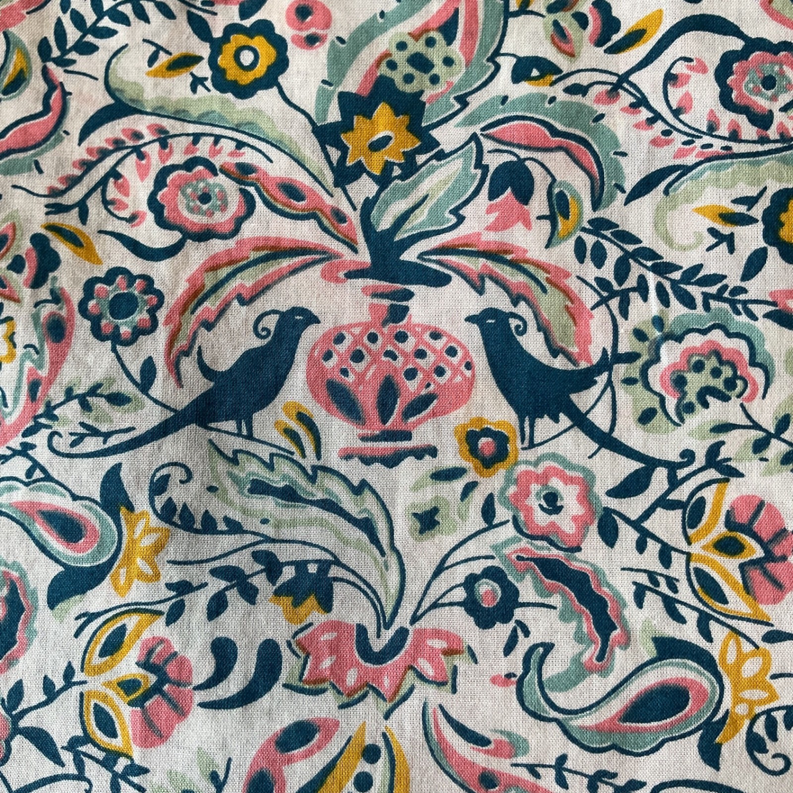 Talbots Women’s Multicolor Bird Flower Pattern Lightweight Cotton Blouse Size M