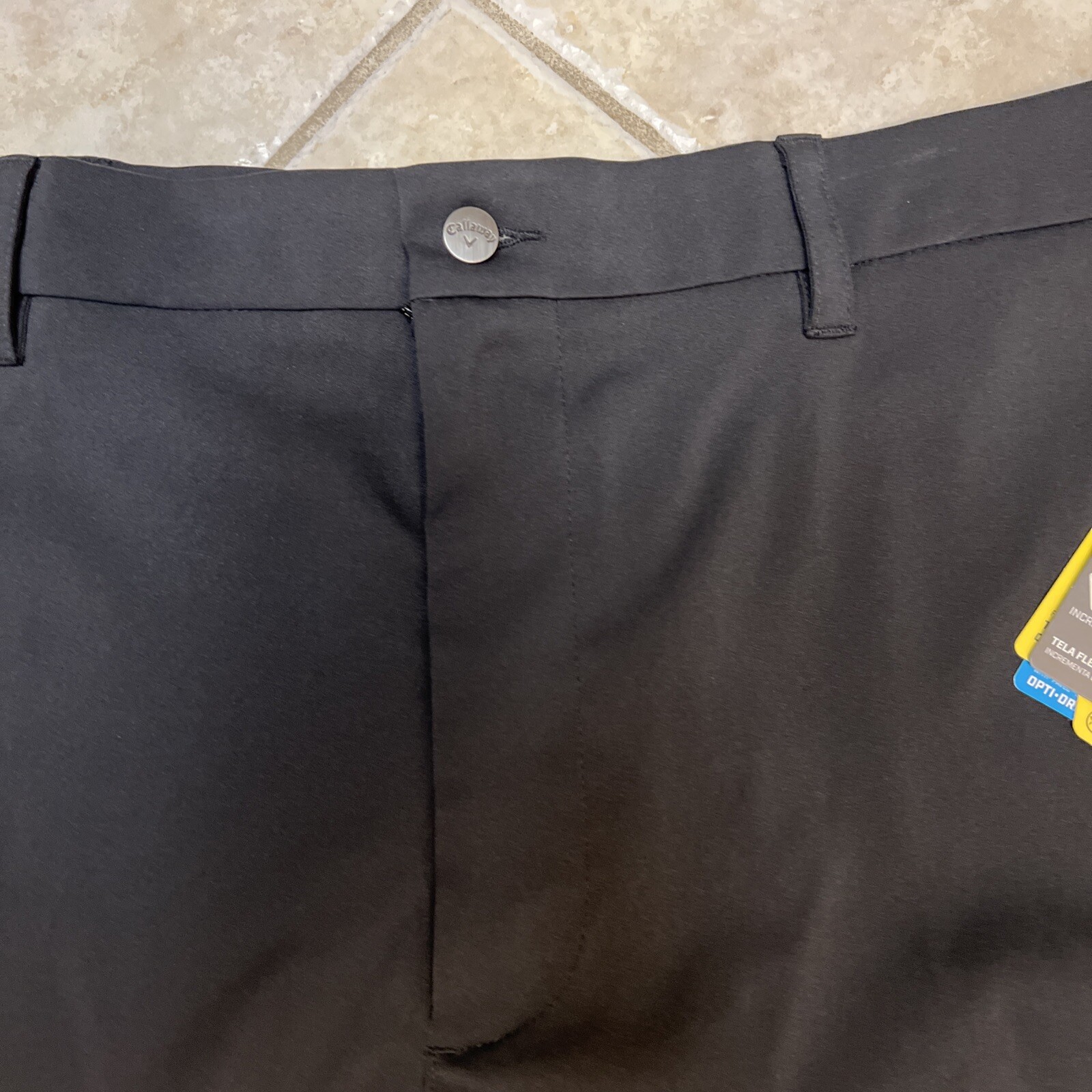 Callaway Stretch Shorts Flex Fabric Opti-Dri Mens 46 Caviar Black UPF 50 NWT