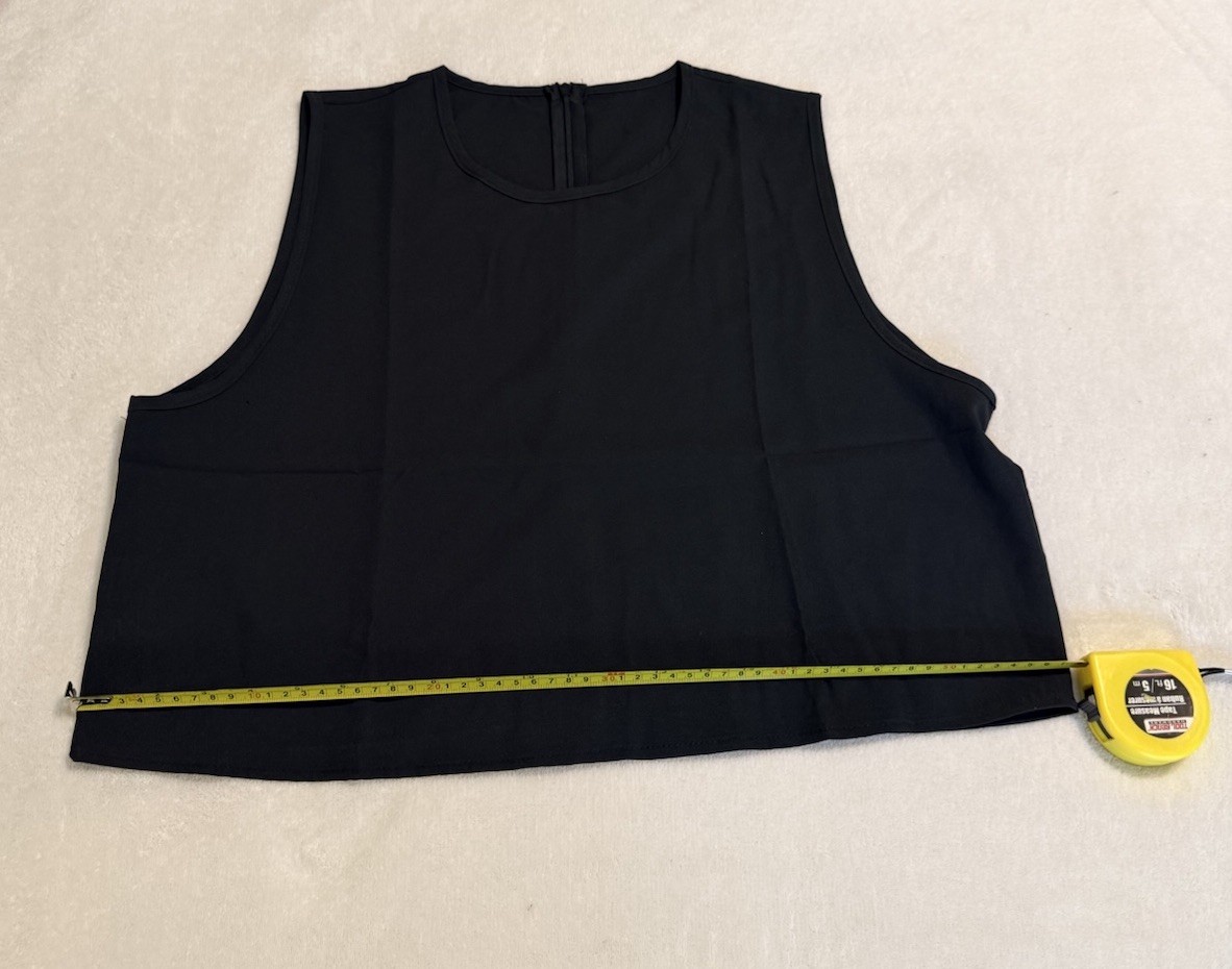 Womens 2 Pc Black Soft Lounge Set Tank Top Wide Leg, Pants Length 36in, Size 2XL