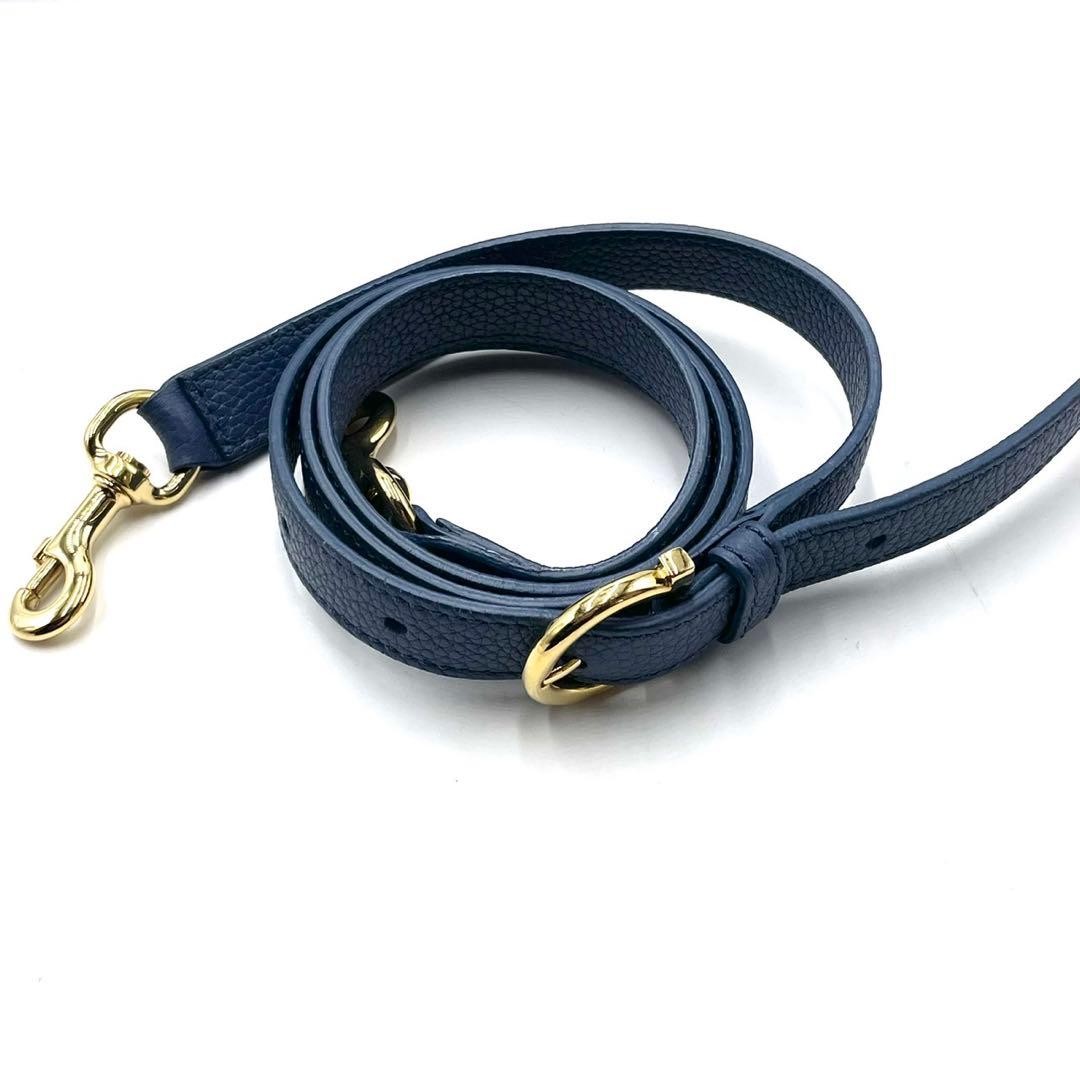 Salvatore Ferragamo Sofia 2way Gancini Leather Handle Crossbody Blue Gold Auth