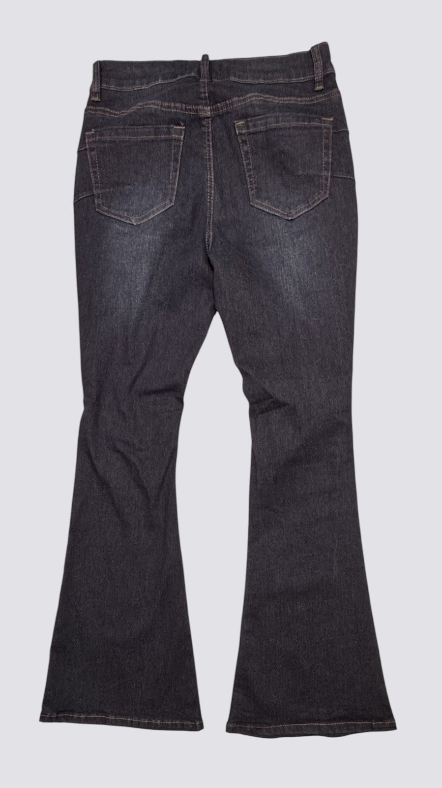 NWT Blue Savvy Women Dark Denim Jeans Sz 7/28 Distressed Flare Stretch Mid Rise