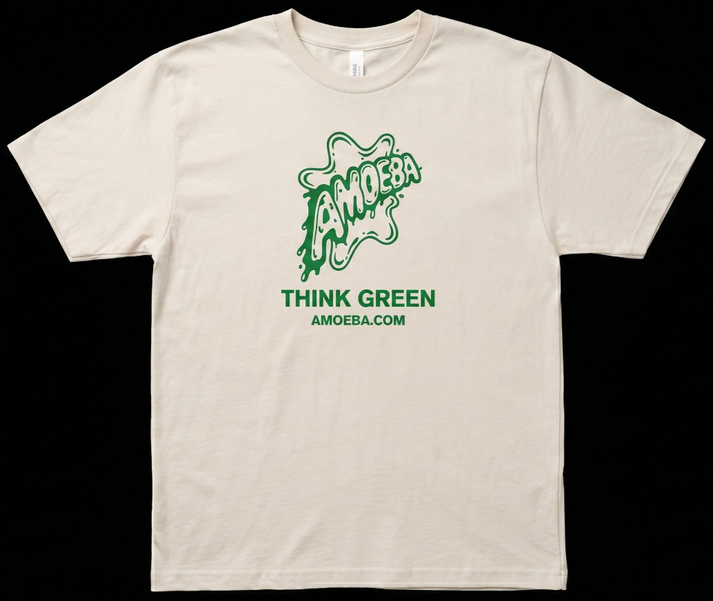 MEN’S TSHIRT: Amoeba Music Think Green Record Store White CottonBerkeley 2XL