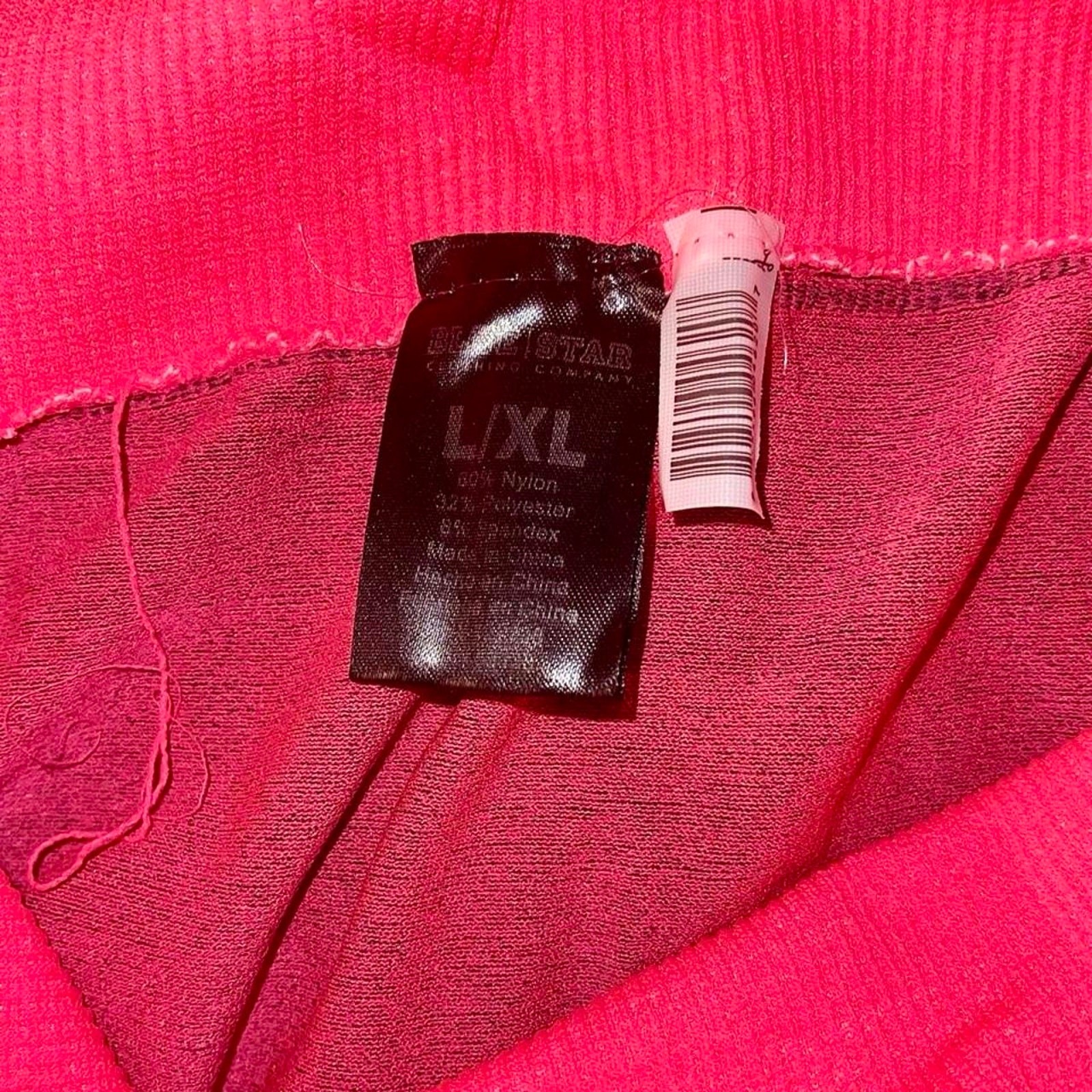 Blue Star Neon Pink Charcoal Leggings Sports Bra Set – Size L/XL