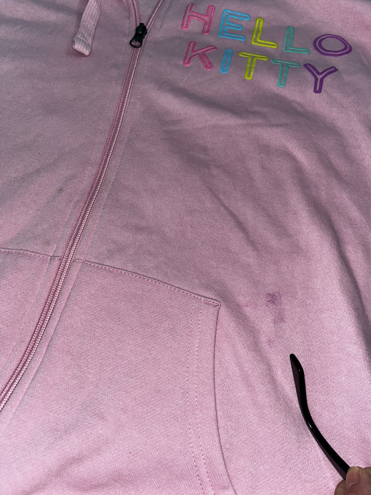 NWOT Hello Kitty 50th Anniversary Zip Up Hooded Sweatshirt Size Medium