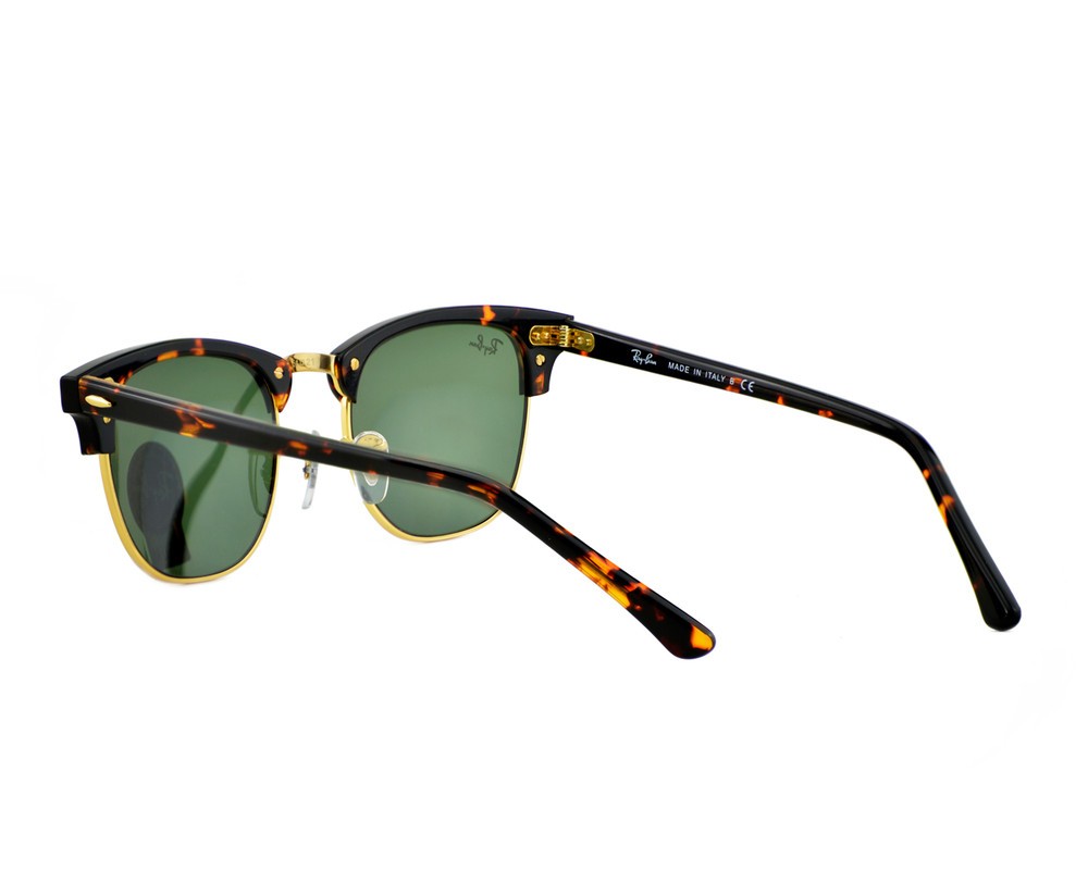Ray-Ban Sunglasses RB3016 Clubmaster Classic Tortoise Frame Green Lenses 51mm