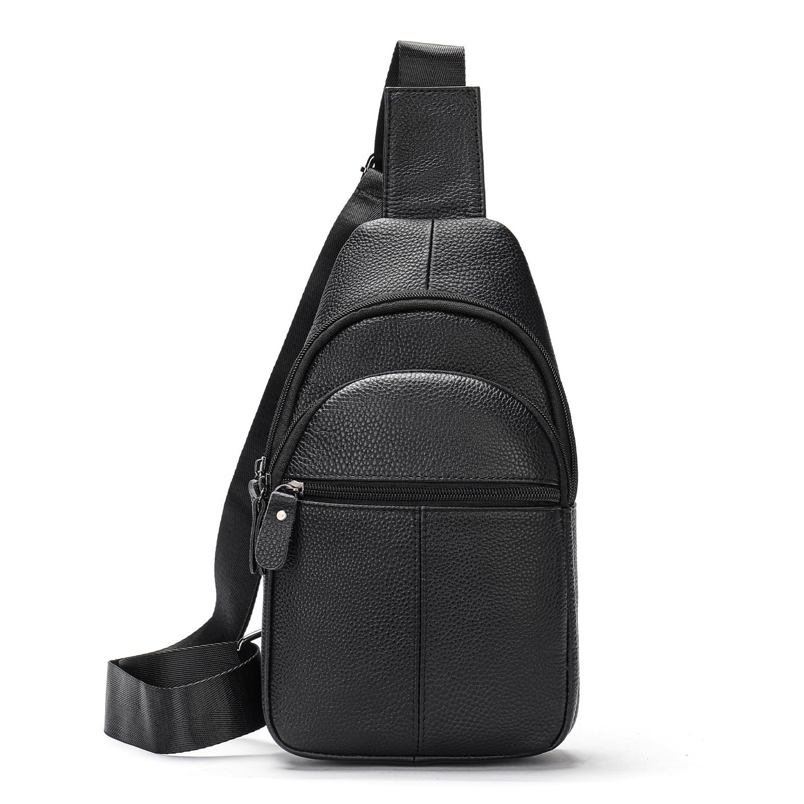 MASIWEI Genuine Leather Sling Bag for Men Crossbody Purse