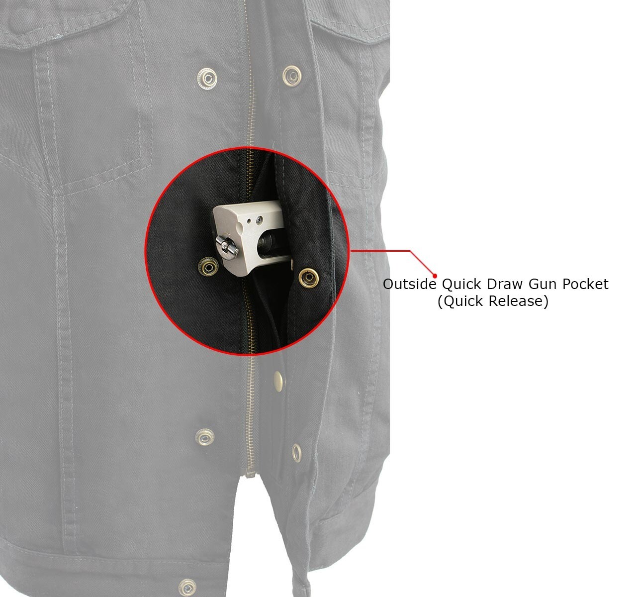 Milwaukee Leather Men’s Concealed Snap & Zipper -Denim Club Style Vest – MDM3000