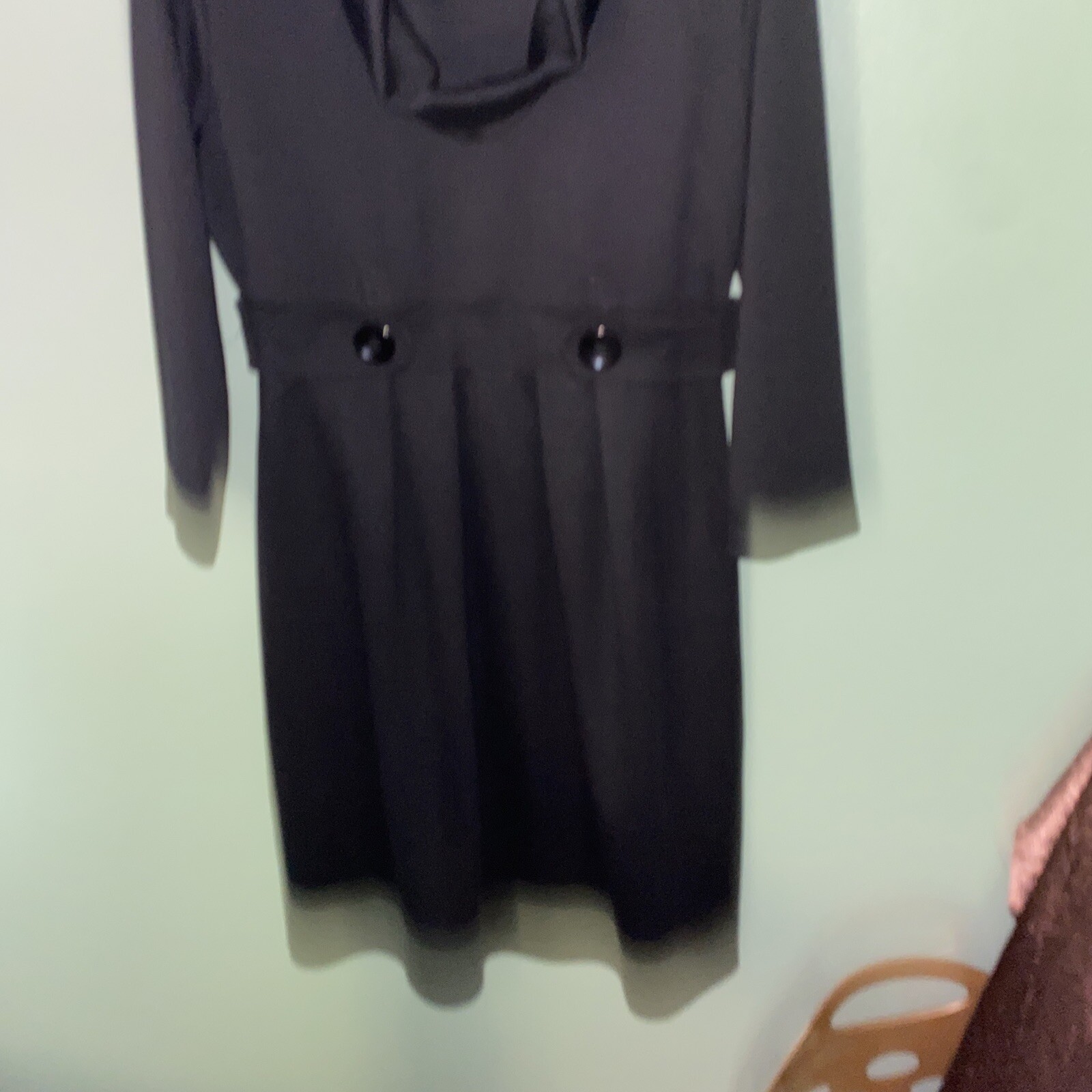 London Times Womens Sz 6 Black Cowl Neck Dress RN58142 – 3/4 Sleeve