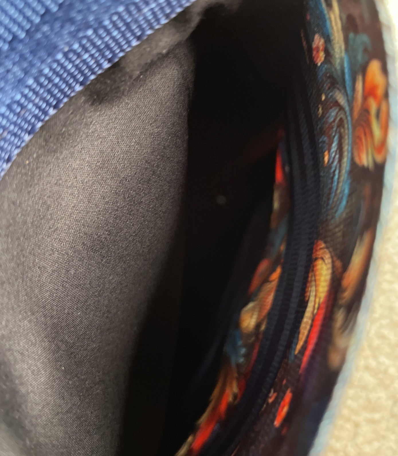 Buckle Up Bags Blue Floral Large Crossbody Hipster (Similar to Harveys Seatbelt)