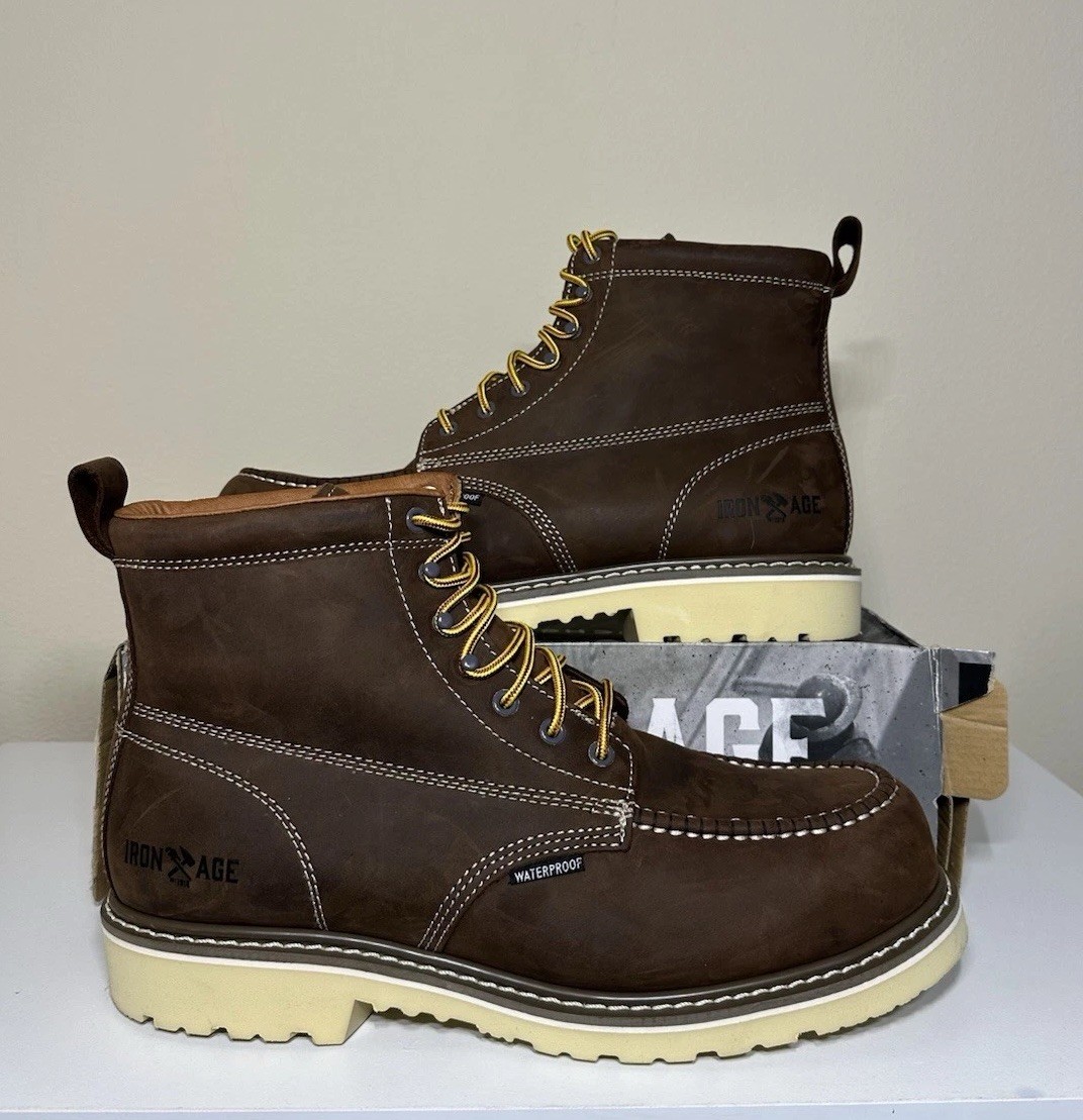 Iron Age Steel Toe Oil Resistant Work Boots Men Size 14