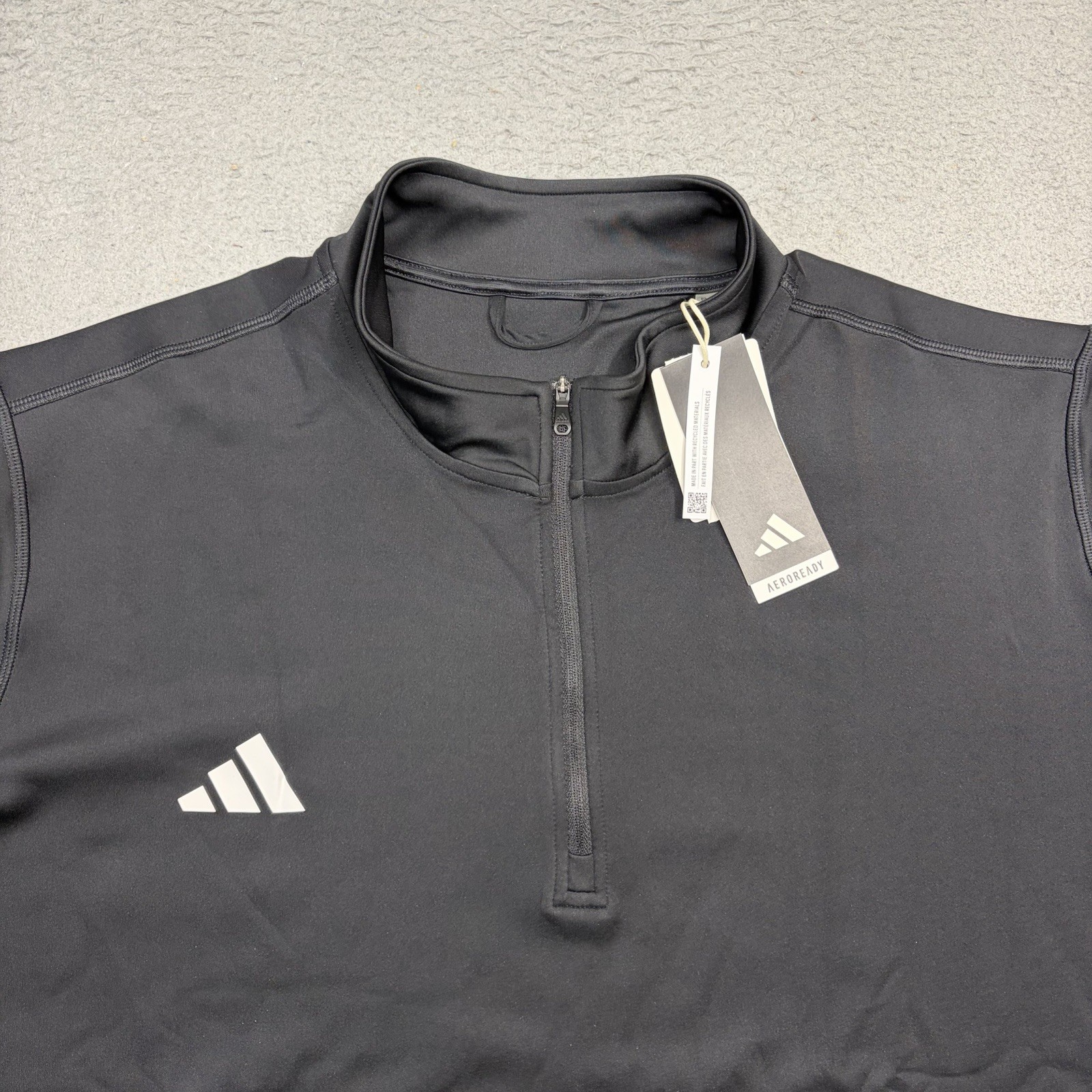 Adidas 1/2 Zip Golf Pullover Jacket Men’s Size XL Black White Long Sleeve HY7894