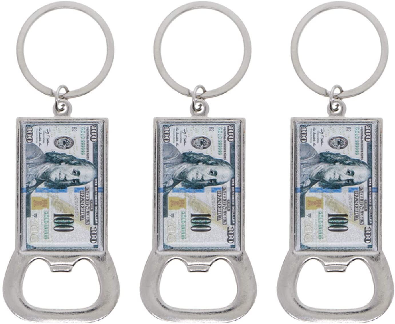 24pcs Hundred Dollar money funny gift keychain and fans casino night vegas favo