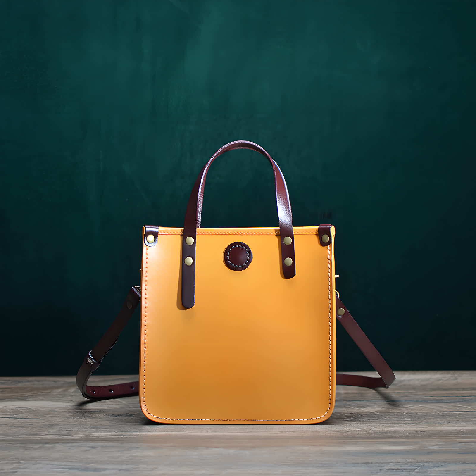 Erivis Women’s Genuine Leather Simple Handbag Burgundy Tote Bag shopping