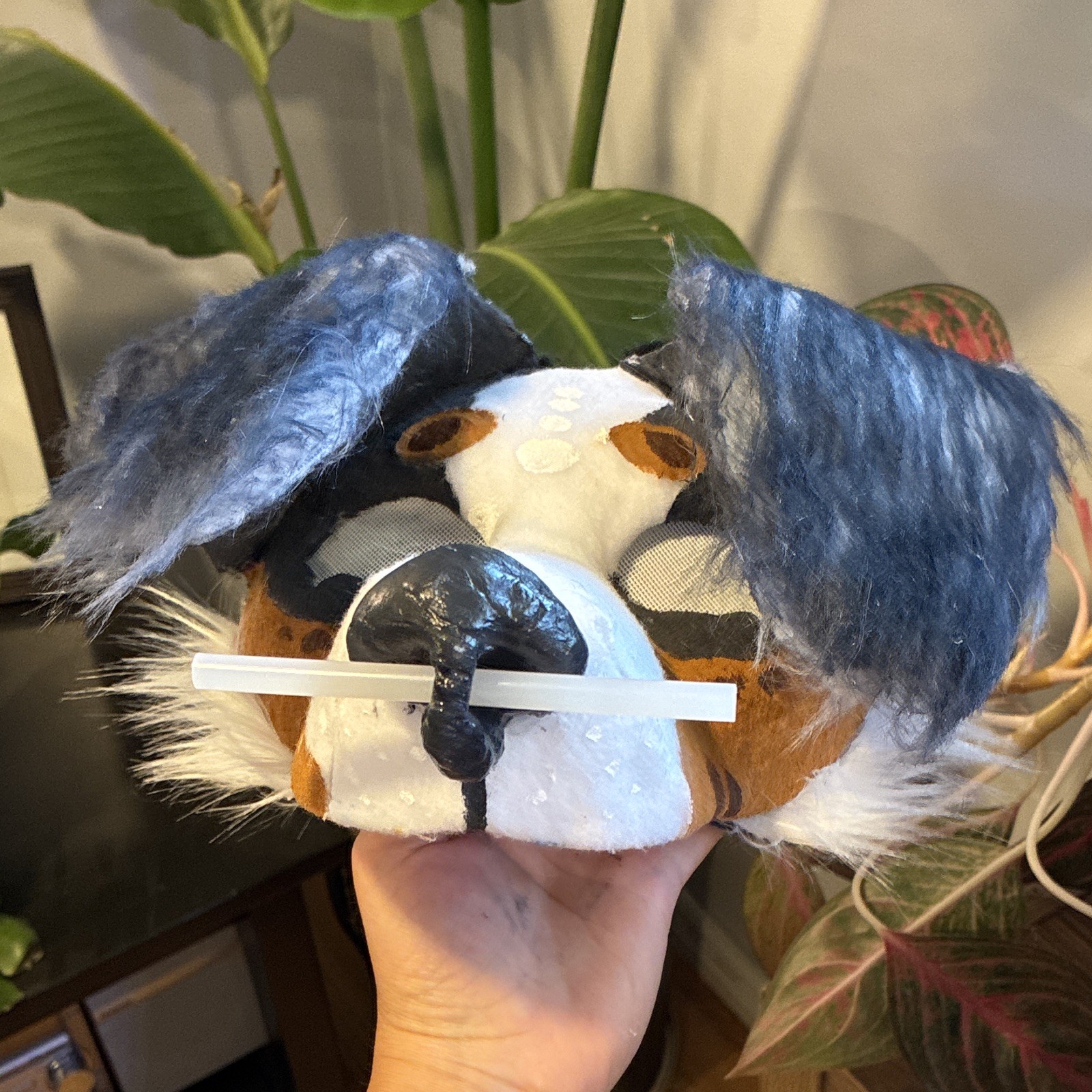 Dog Therian Mask With Pickable Nose, Painted Fur, and Eye Mesh. Lined and Padded
