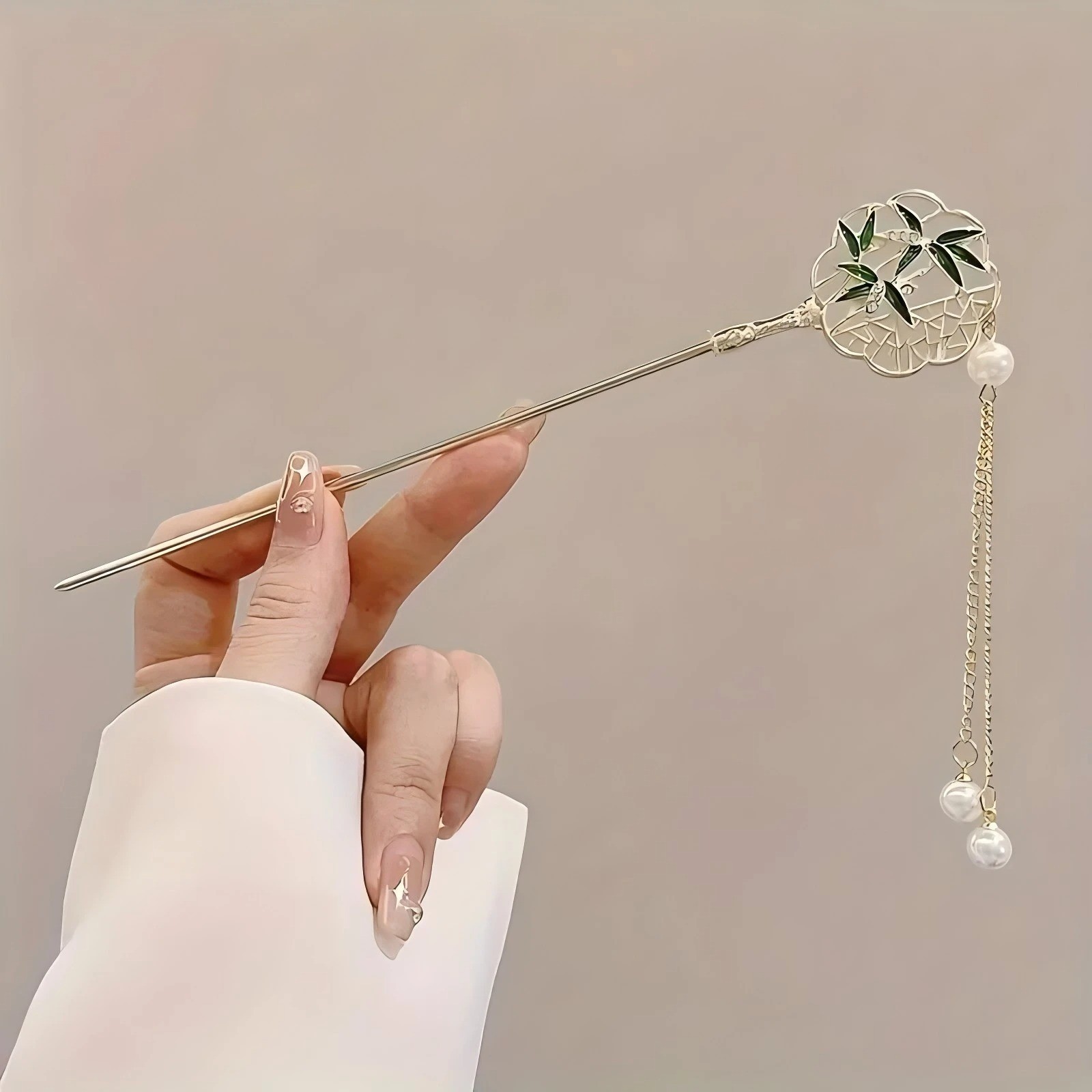 1 & 6 Pcs Chinese Tassel Hair Stick, Vintage Floral Hairpin Hanfu Chopsticks
