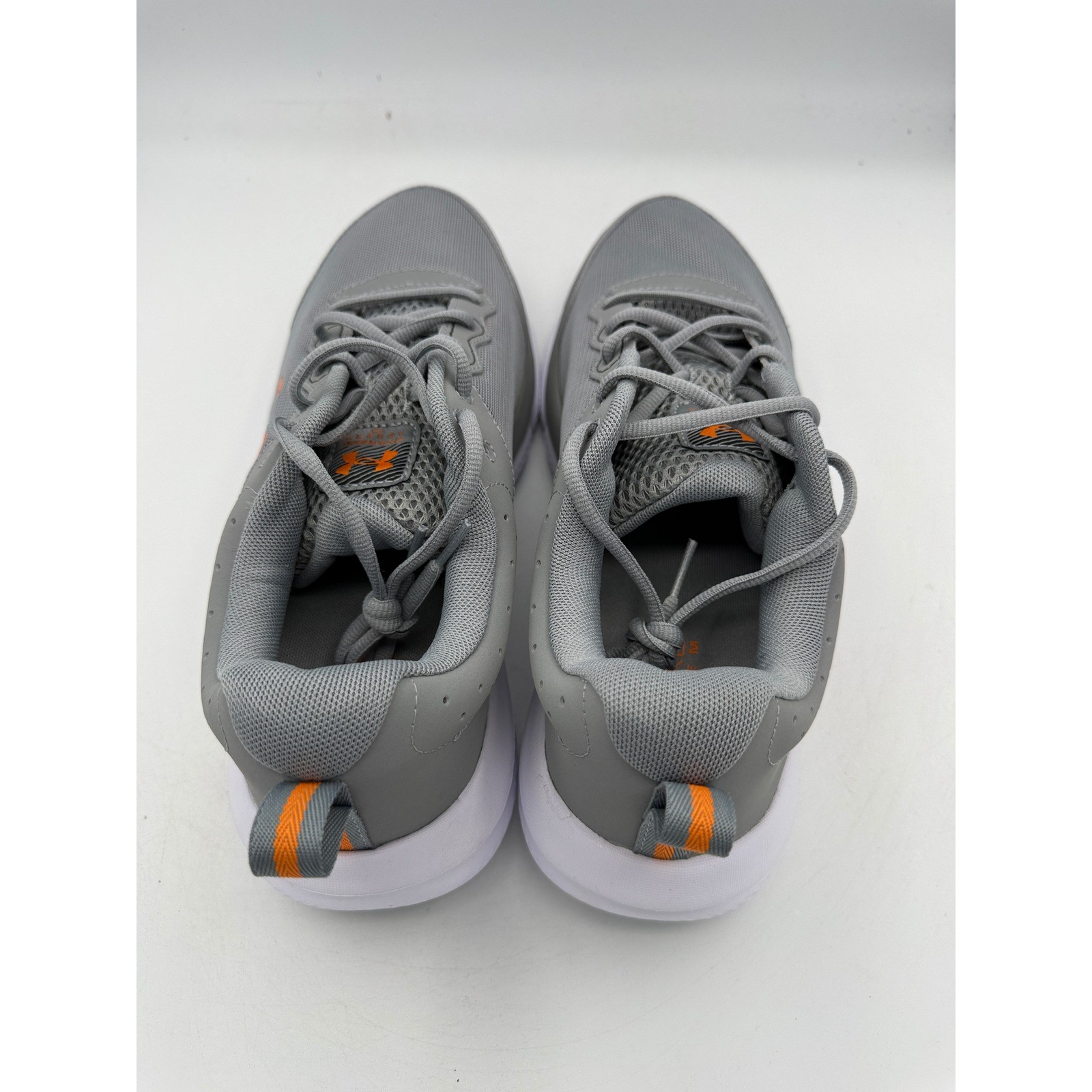 Under Armour Charged Assert 10 Mens 11.5 Grey Orange Running Shoes 3026175-105