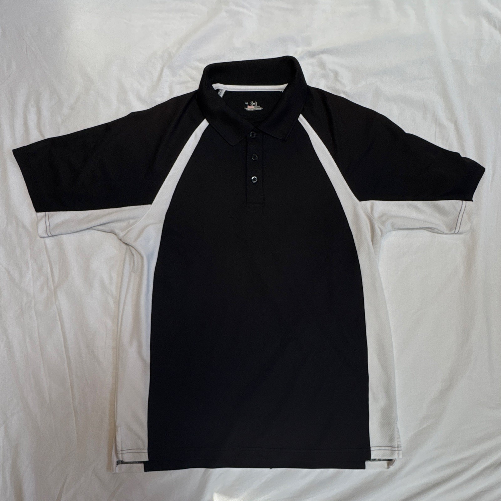 Under Armour HeatGear Men’s LG Black/White Colorblock Short Sleeve Golf Polo