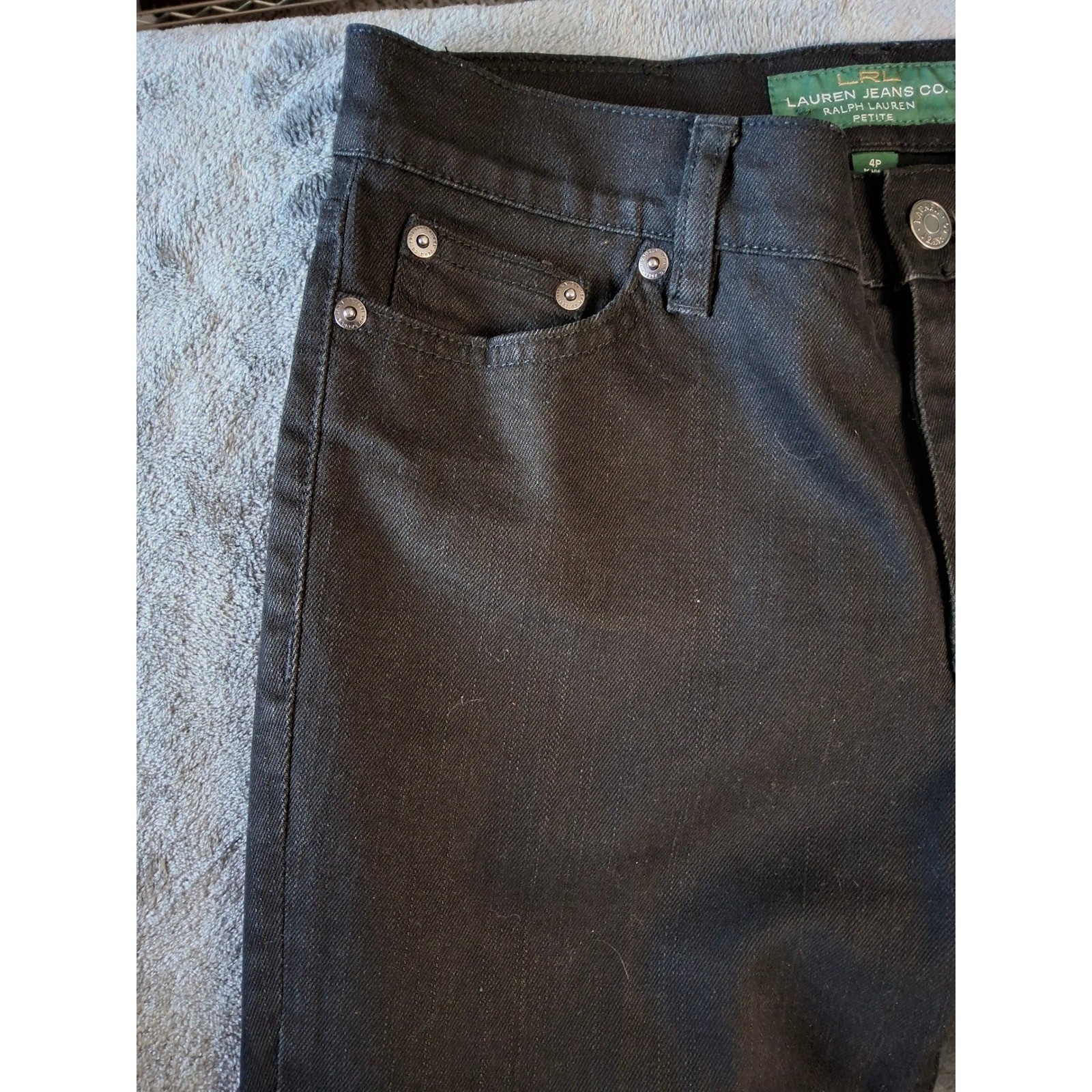 Lauren Ralph Lauren Petite Black Classic Straight Leg Jeans Size 4P Denim Pants
